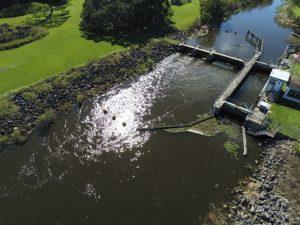 top down view of Apopka lock and dam