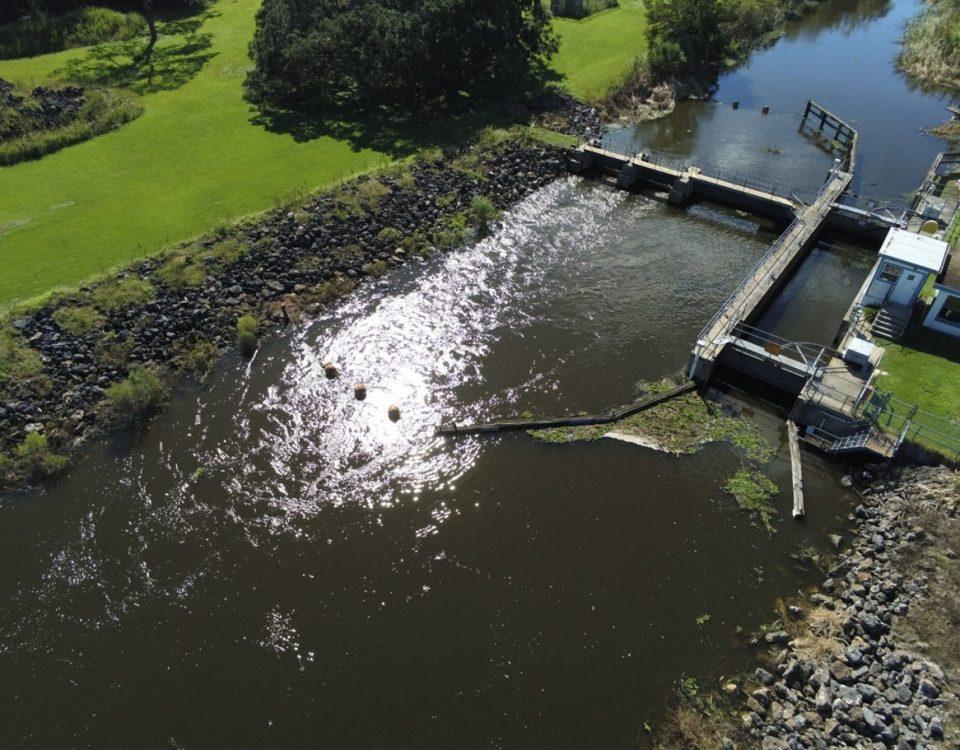 top down view of Apopka lock and dam