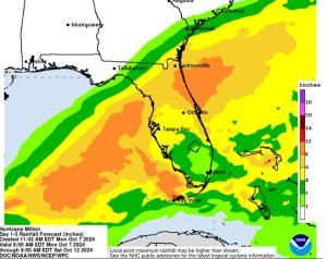 Hurricane Milton Rainfall Forecast Map