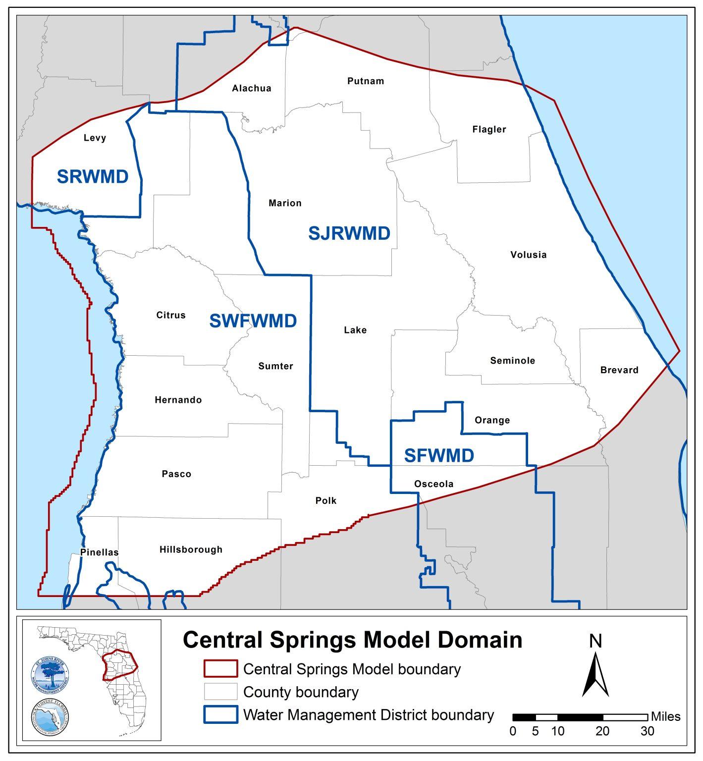 Cswd Map Central Springs/East Coast Planning Region – SJRWMD