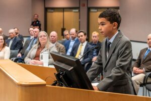 Student presents to the Governing Board