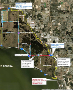 Map showing trail closures