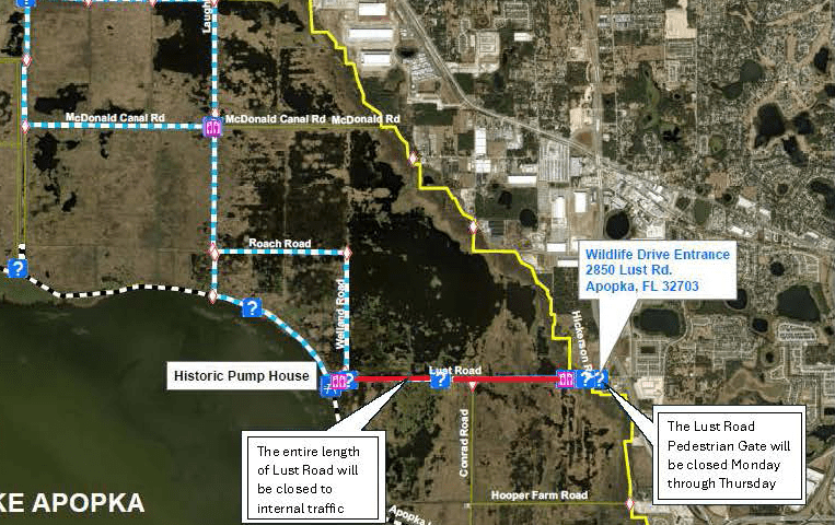 Map showing trail closures