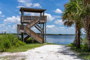 Observation tower and boat launch at Buck Lake Conservation Area