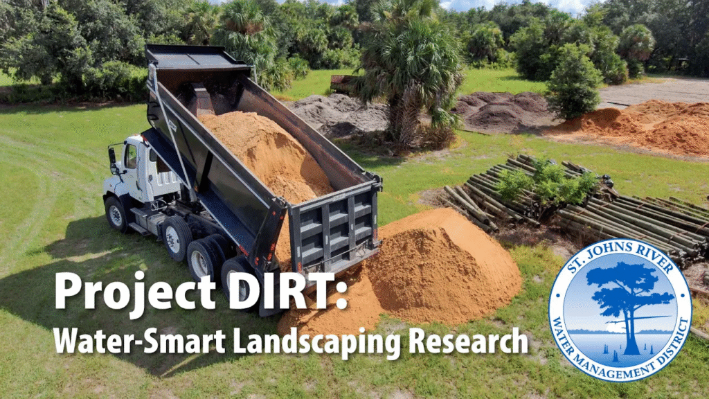 Keeping your lawn green doesn’t have to take a lot of water, but exactly how much is really needed to keep your landscape looking healthy? That very question sparked Project DIRT, short for Doing It Right, a partnership between the St. Johns River Water Management District (District), the University of Florida (UF), Quality Trees and Shrubs, and Life Soils. Together, they’re studying how drought-tolerant landscape plants perform in different soil types and under limited irrigation to determine how little water healthy landscapes truly need.
