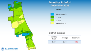 Rainfall map for December 2025