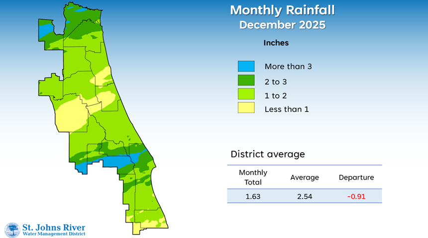 Rainfall map for December 2025