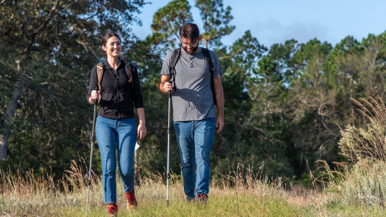 Hiking on District lands - Pelicer Creek Conservation Area - Cameron Allen and Libby Allen