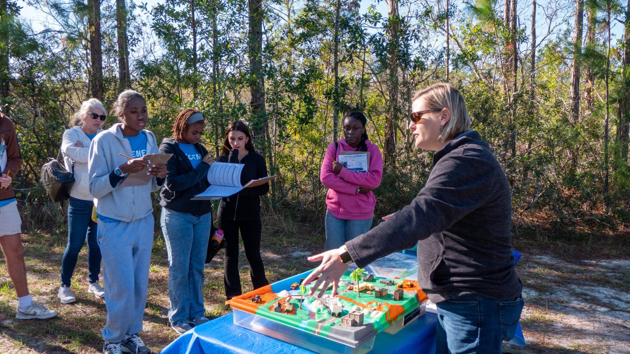 Ali Pressel presents at Ap Enviromental Day at Cemex Sand Mine